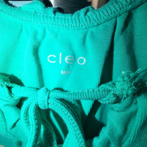 CLEO brand new cotton Teal Ruffle Tie-Front Sleeveless turquoise Tank size med - Picture 4 of 6
